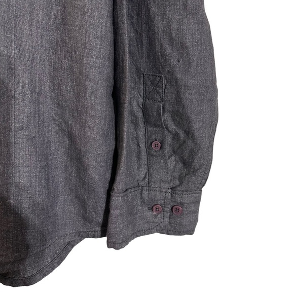Carbon2Cobalt Grey 100% Linen Longsleeve Button-up Shirt - Picture 6 of 7
